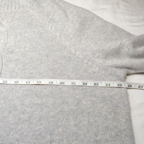 Garnet Hill Cable Detail Cashmere Tunic Sweater XL Gray Turtleneck Oversized - Picture 10 of 12